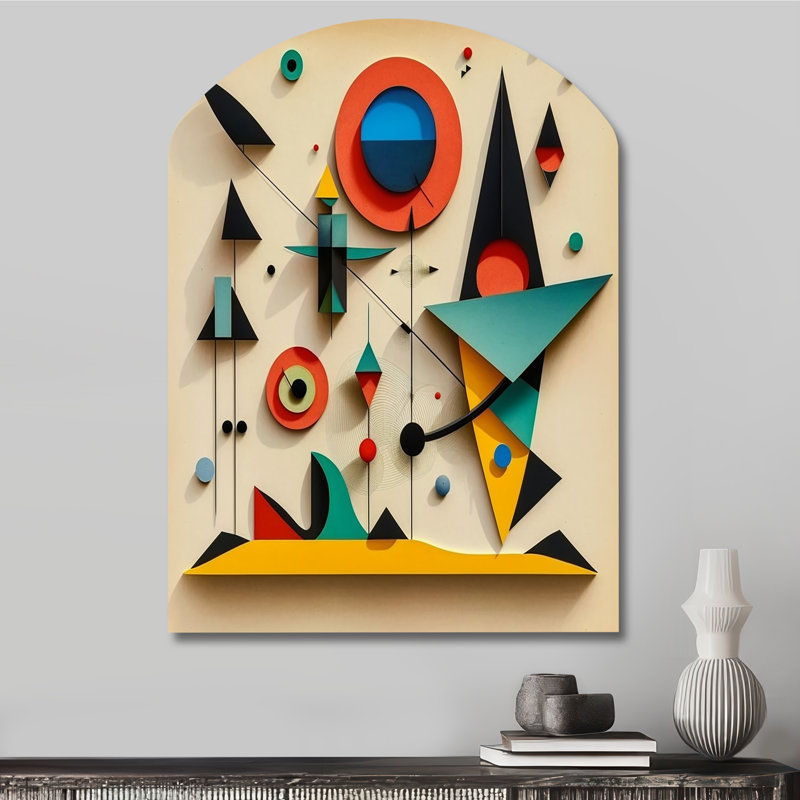 Art mural décoratif asymétrique en forme d'arche géométrique, H 34 po x l 25 po