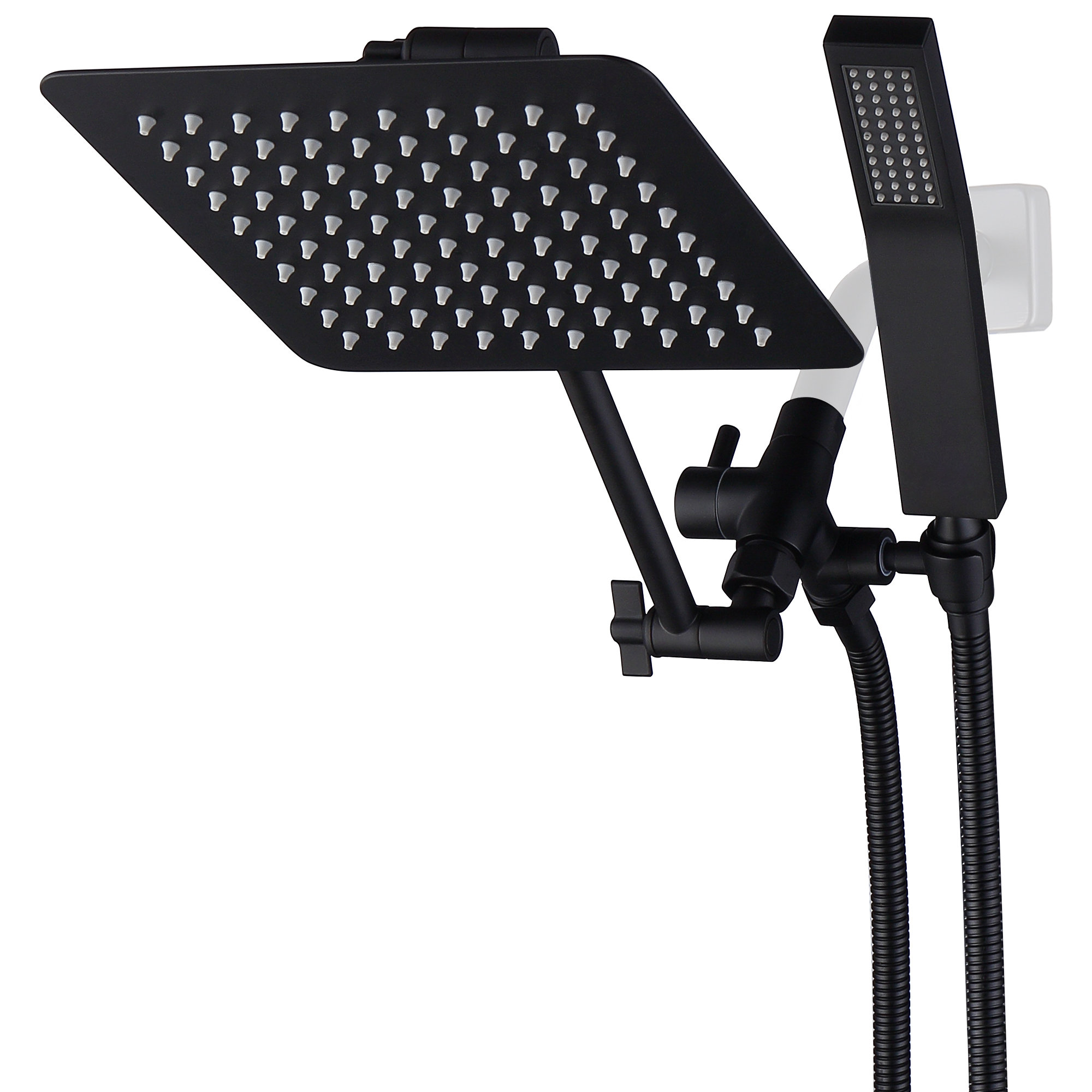 GPromise Extra Large Rainfall Shower Head Swivel Extension Arm With