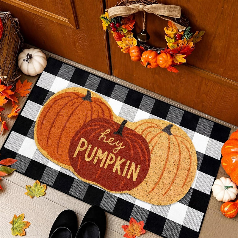 Ensemble de 2 paillassons Hey Pumpkin Fall