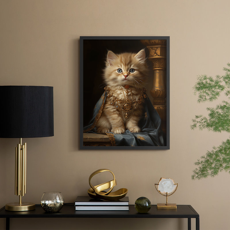 ANIMALS Series CXCV - reproduction encadrée de qualité supérieure - prête à être accrochée - aucun clou requis, Noir