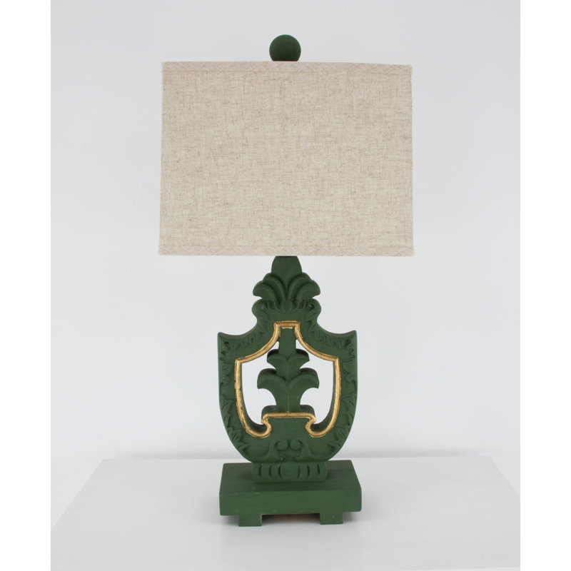 Hugo Table Lamp, Emerald Green/Gold, White
