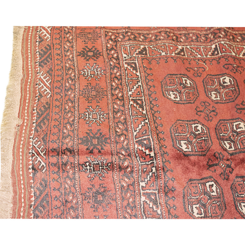 Hand Knotted Wool Area Rug in Red