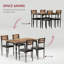 Ensemble de table de salle à manger 5 pièces pour 4 personnes avec chaises rembourrées, ensemble de cuisine peu encombrant avec pieds en spirale-1684979429-1684979430