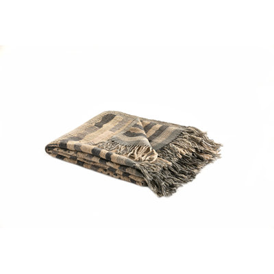 Wool Blend Throws Hand Woven Throw Blanket