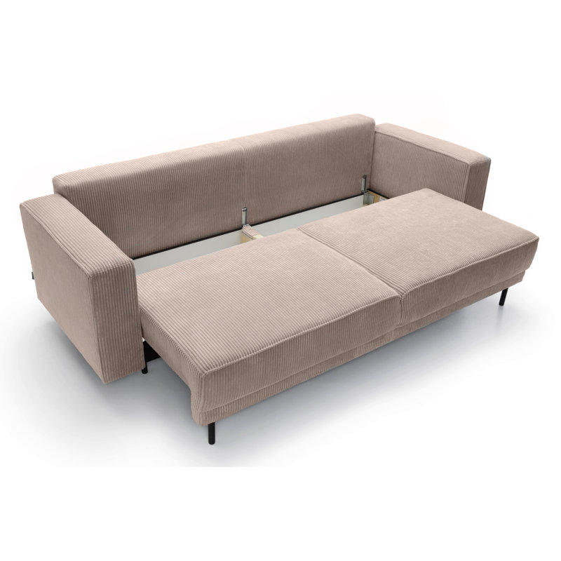 Lorent 3 Seater Corduroy Sofa with Storage, Beige