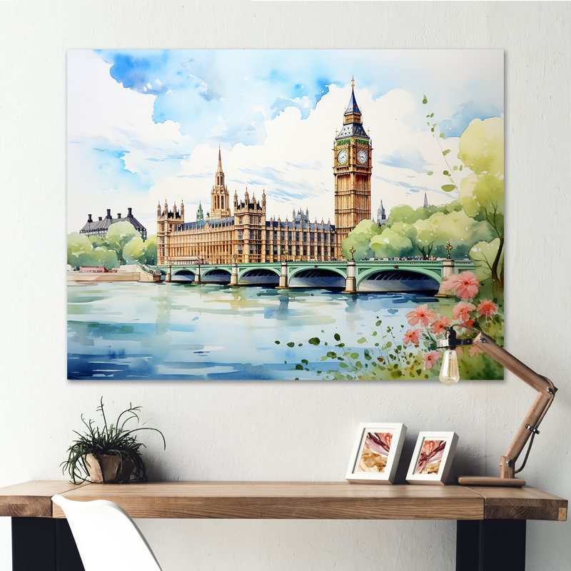 Big Benlondon Skylines III - City London Wall Ar, Toile tendue, H 12 po x l 20 po x P 1 po
