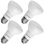 Ampoules DEL Luxrite BR20, 6,5 W = 45 W, blanc doux 3000 K, à intensité variable, 1100 lumens, paquet de 4 E26