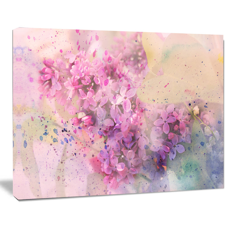 Impression sur toile tendue, fleurs de lilas floral, H 30 po x l 40 po x P 1 po