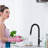 Brass Single Handle Pull Down Sprayer Kitchen Faucet, Deck-Mounted Kitchen Sink Faucet 2-Mode Spray-111056179