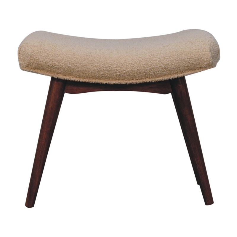 Banc courbé crème Caramel Boucle