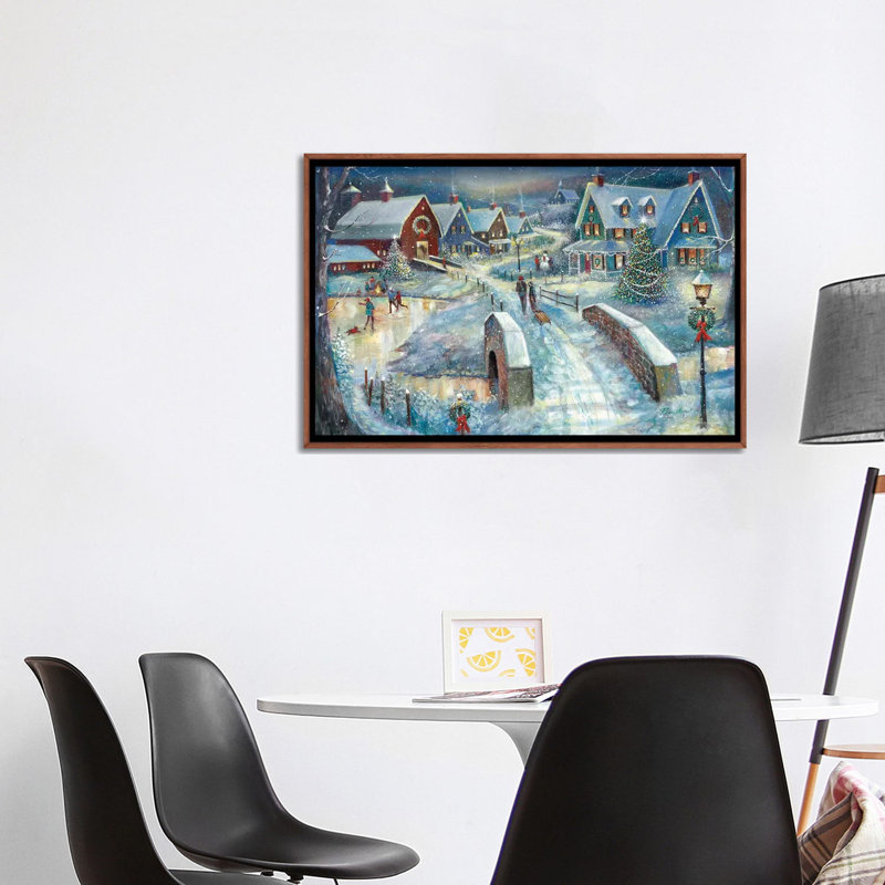 Home for the Holiday par Ruane Manning - reproduction d'art, H 26 po x l 40 po x 1,5 po, Toile avec cadre brun, Aucun mat