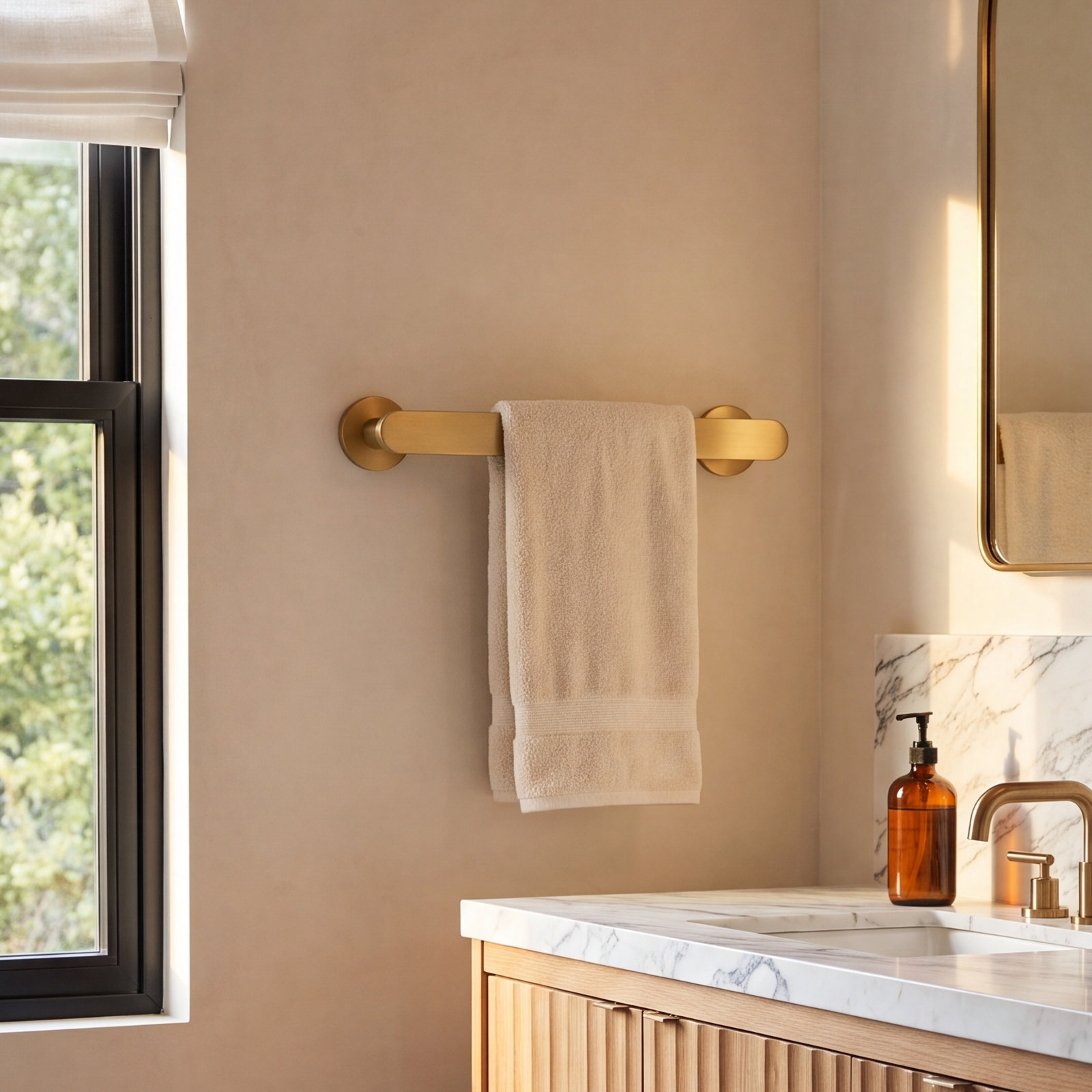 Composed Toilet Paper Holder, Brushed Gold