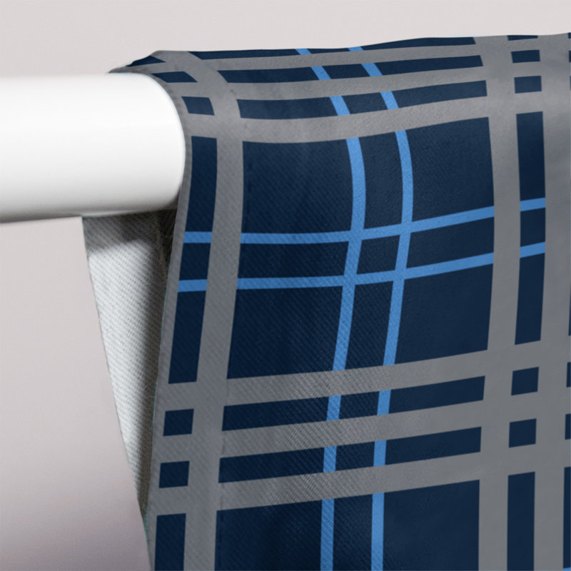 Room Darkening Curtain Single Panel, Navy/Gray/Blue
