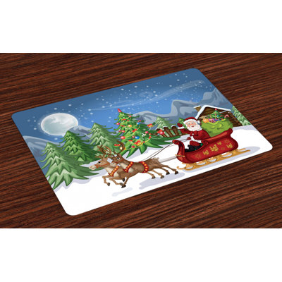 Stacie Christmas Snowdrift Reindeers Placemat