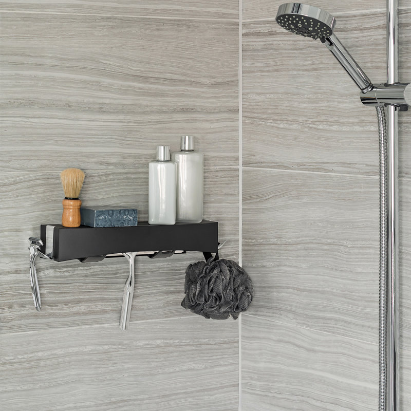 Tablette de douche à clapet Clean, Noir
