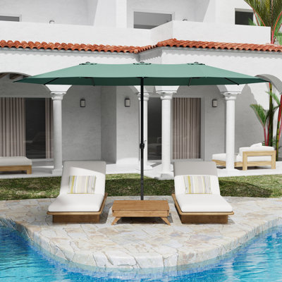 15 Ft X 9 Ft Rectangular Market Umbrella With Base