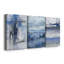 «Soft Solace Indigo», ensemble de 3 peintures sur toile tendue-62252773