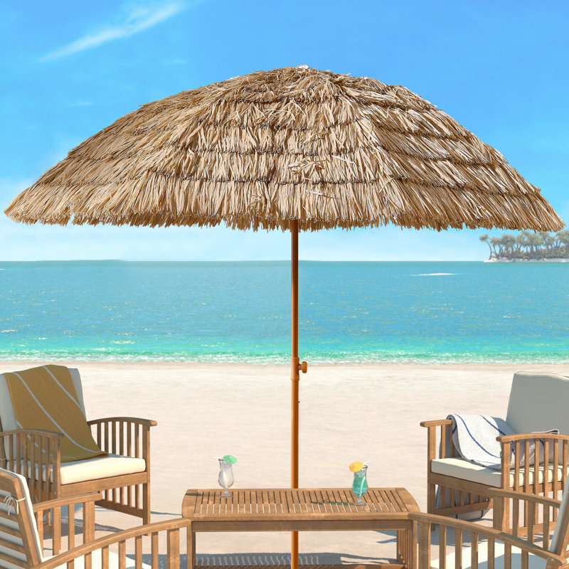 Parasol de toit en chaume tropical de 8 pi Hut Hawaiian Beach
