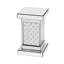 11.8'' Silver Square Mirrored End Table With LED Lights And Crushed Diamond