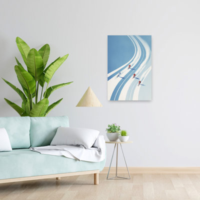 «Downhill Ski Race», art contemporain de montagne, paysage abstrait