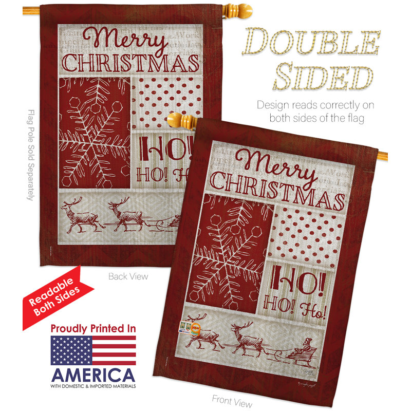 Double Sided 40'' H x 28'' W Polyester Christmas Flag Set