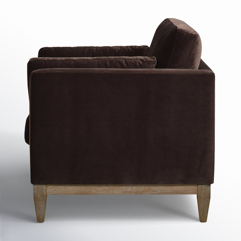 Pera Upholstered Armchair, Deep Brown Velvet