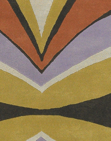 Bense Garza Yellow/Purple Area Rug, Rectangle 5' x 7'6"