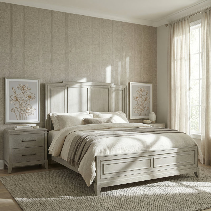 Aathan King Panel Bed & Two Nightstands Bedroom Set, King