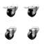 3 Inch Phenolic Wheel Swivel Bolt Hole Caster Set with 2 Total Lock Brake SCC/SCC-BHTTL20S314-PHR-2-S-2