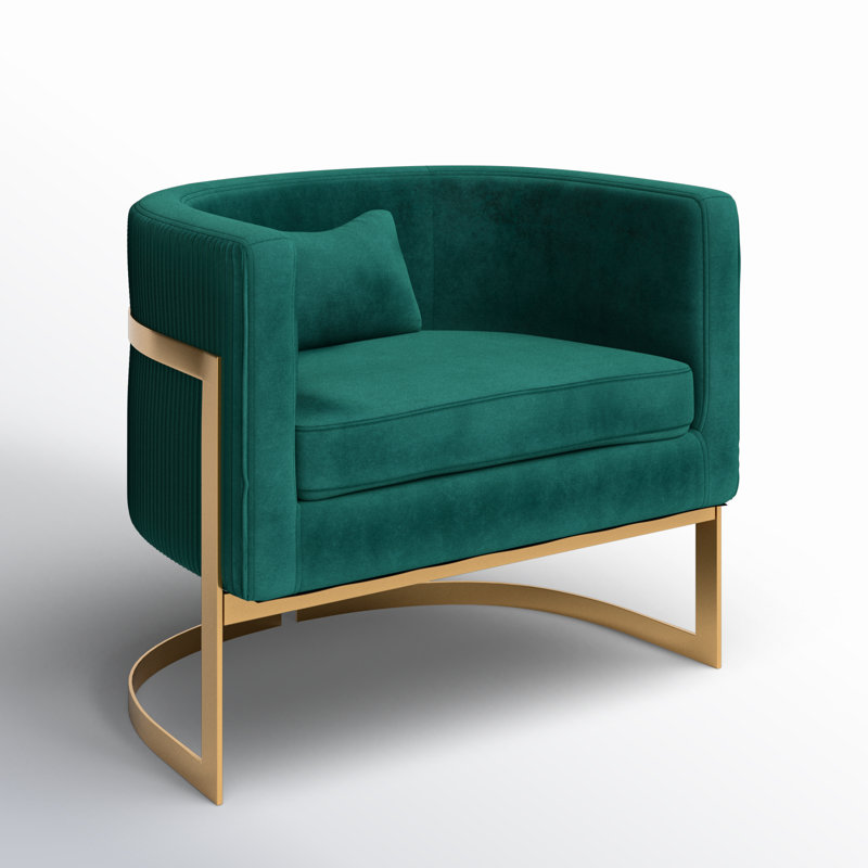 Shelbi Upholstered Armchair, Green Velvet