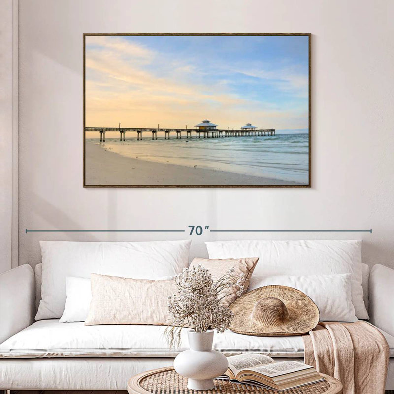 Fort Myers, Floride, 46 po x 31 po, Cadre flottant noyer