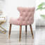 Fauteuil contemporain en velours rose - Chaise avec mousse dense, dossier, pieds noirs rembourrés de mousse électrolytique