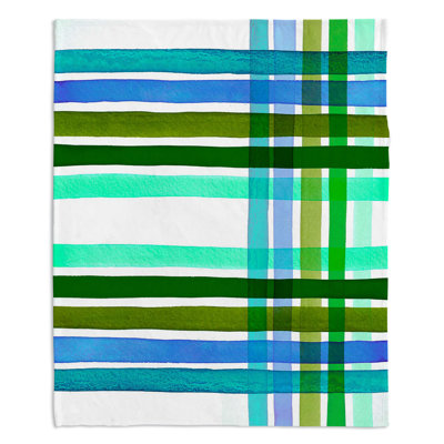 Couverture sherpa doux rayures écossais iii