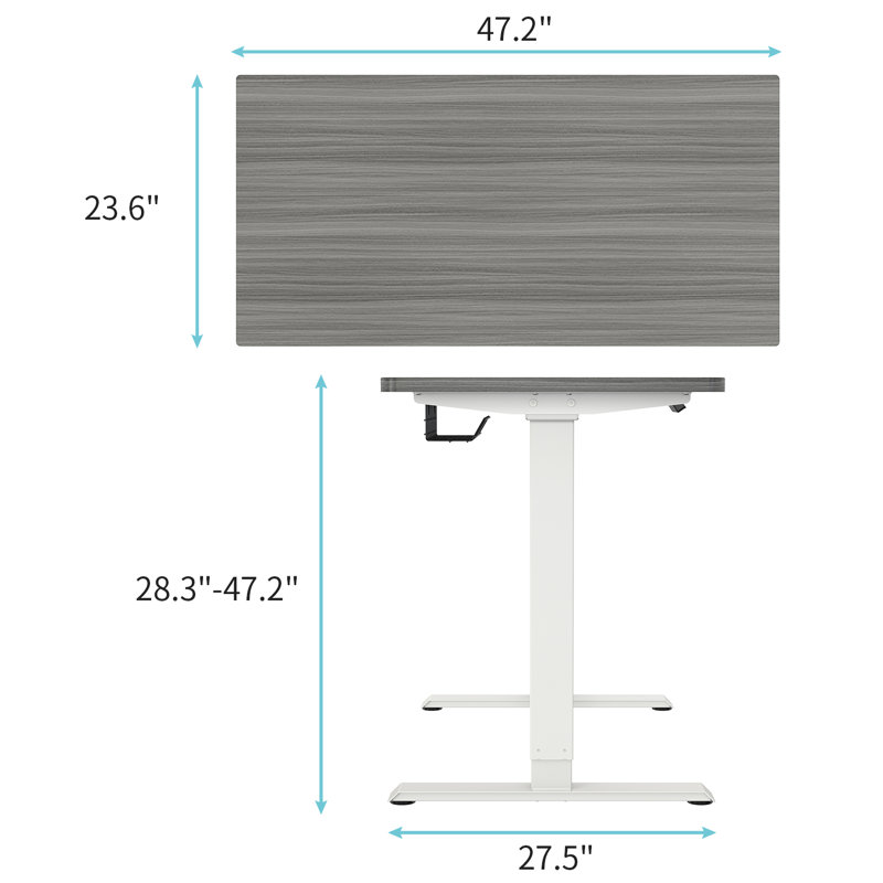 Bureau debout, Gris / blanc