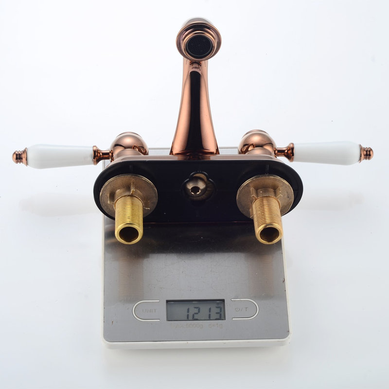 Centerset Single-handle Bathroom Faucet, Rose Gold