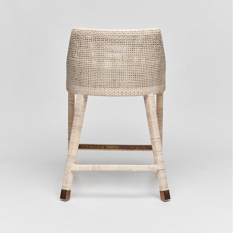 Tabouret de comptoir 26 po Boca, Sisal / cadre délavé blanc