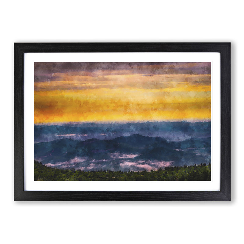 Mountain View in North Carolina - Picture Frame Graphic Art Print, Black Framed, 62cm H x 87cm W x 2cm D
