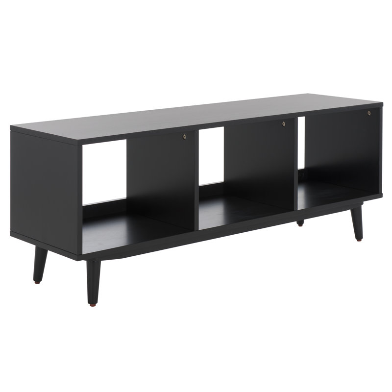 Bigley 47.6" W Solid and Manufactured Wood TV Stand with Sound Bar Shelf, Black