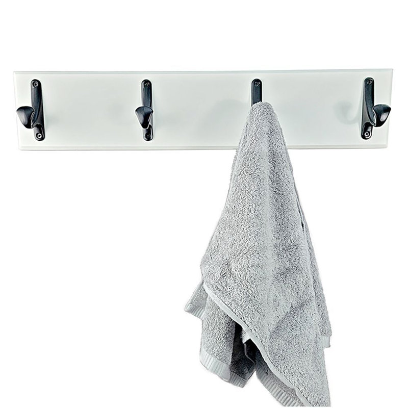 Support mural Rebrilliant Kemper 21,7 pouces avec quincaillerie en acier, Blanc / noir