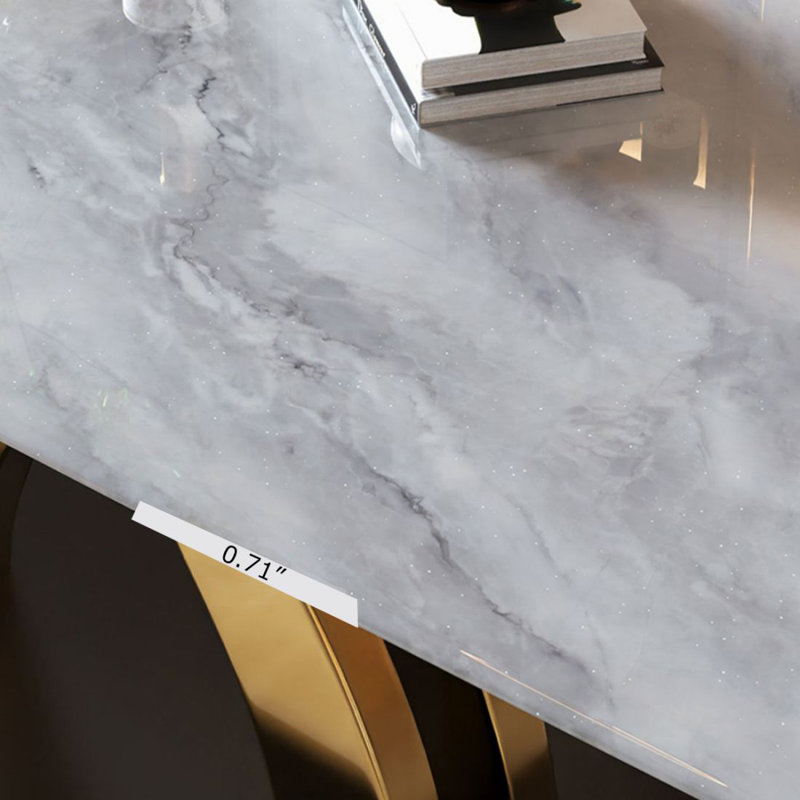 Rectangular marble dining table, 29.53"H x 62.99"L x 35.43"W