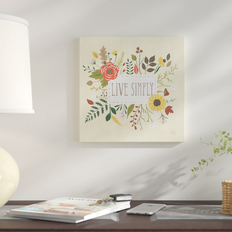 « automne jardin i », art textuel sur toile, H 12 po x l 12 po x P 0,75 po, Toile tendue, Pas de tapis