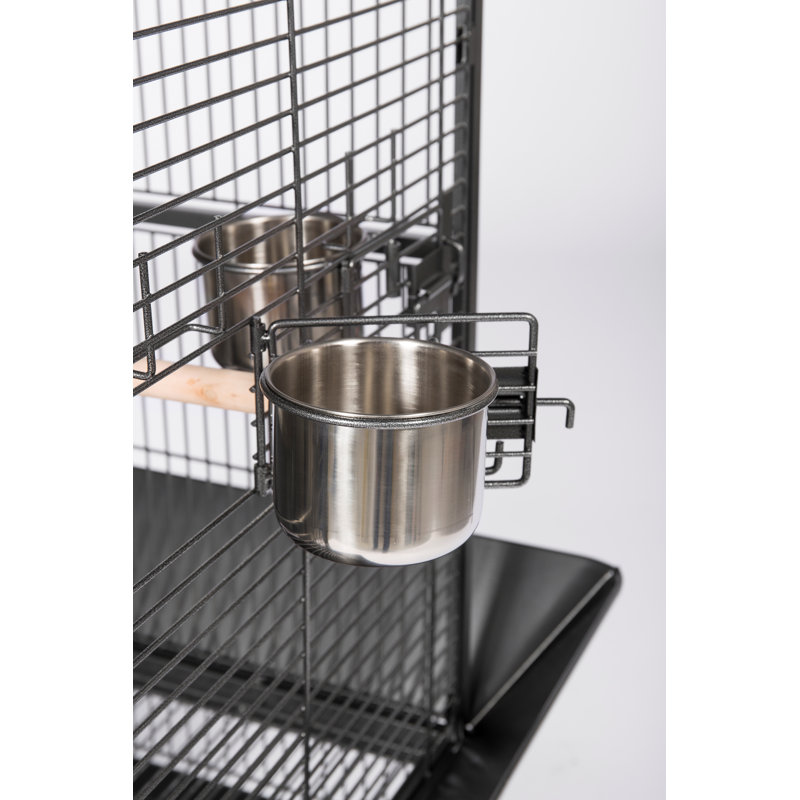 Large Black Dome Top Bird Cage with Stand