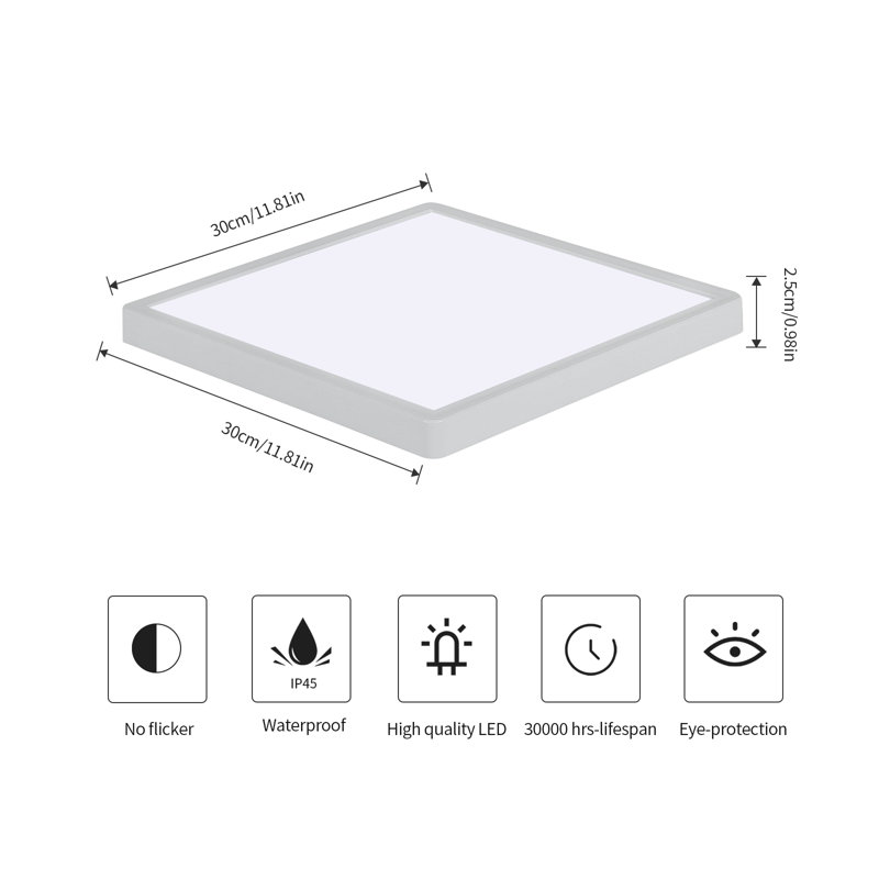 Azemar 1-Light 30CM Square Flush Mount Ceiling Light