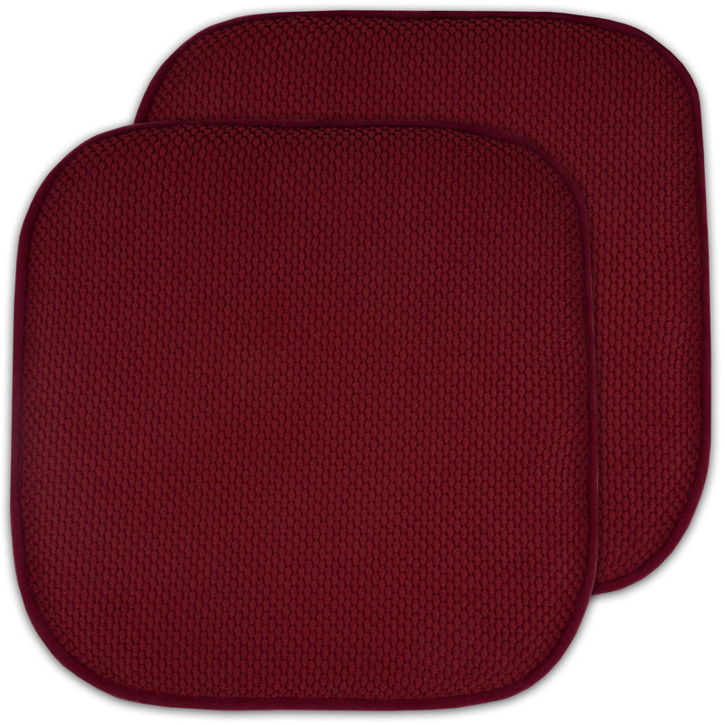 Coussins de chaise antidérapants Honeycomb, Paquet de 2, Rouge vin