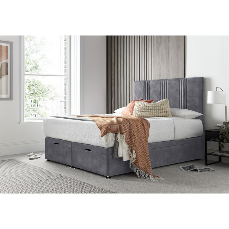 New Empire Conistan Divan Ottoman with Floor Standing Headboard , Armour, Super King (6')