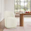 Integrated Barrel Armless Swivel Fabric Dining Chair-1588366710