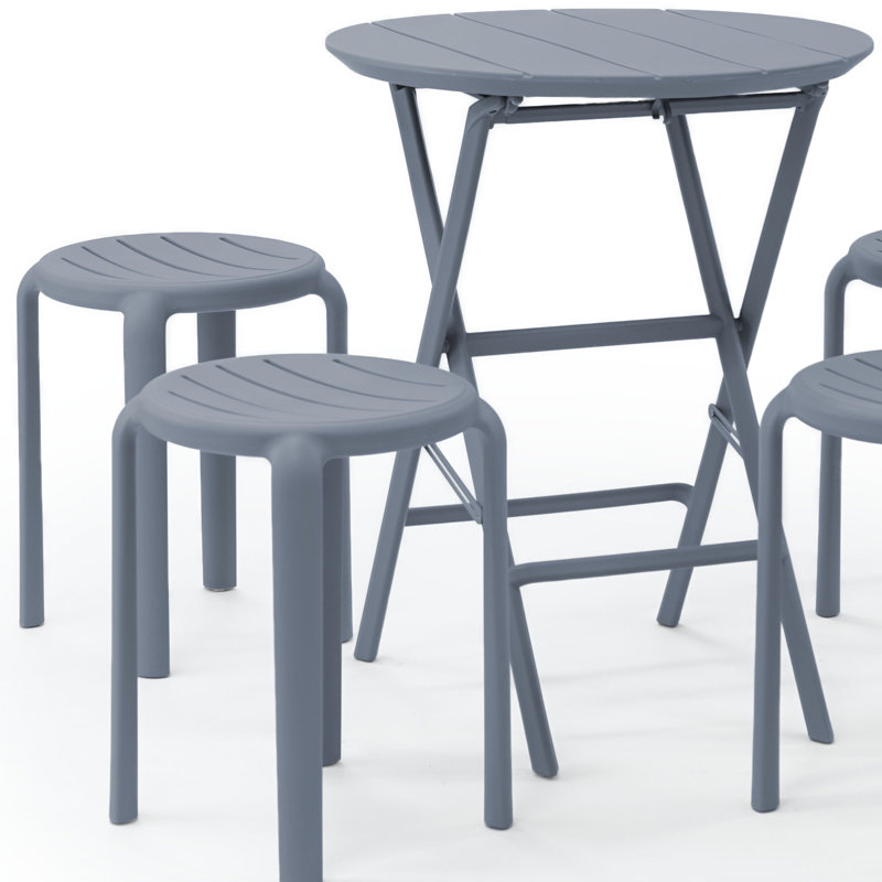 Ensemble de bistro Centreville pour 4 personnes, Gris foncé