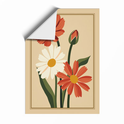 Daisy Specimens Study Botanical - Framed Print