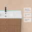 Meuble-lavabo mural simple 36 po avec comptoir d'évier, meuble-lavabo flottant en bois cannelé Mid-Century avec coins arrondis, 2 tiroirs à fermeture en douceur-134053820