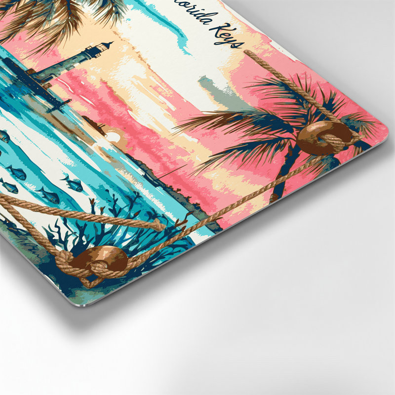 Nautique, Florida Keys, art mural en métal brun, H 11 po x l 14 po